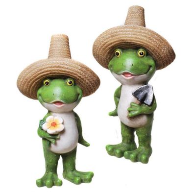 2er Set Frosch mit Sombrero, stehend, sortiert