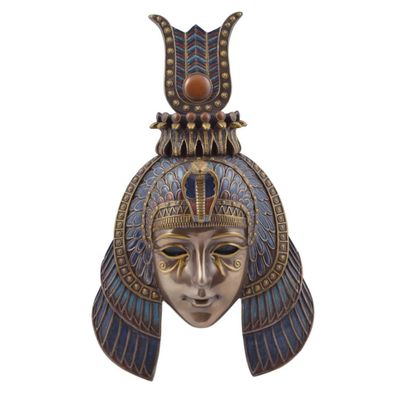 Bronze colorierte Kleopatra Wandmaske - ägyptische Pharaonin