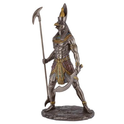 Bronze colorierte Figur Horus ägyptischer Gott des Himmels