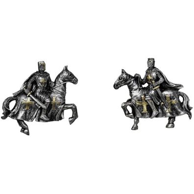 2er Set Magnete Ritter auf Pferd silbern