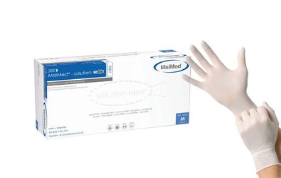 MaiMed Solution PF Nitril Handschuhe, weiß, puderfrei, latexf - 200er Spenderbox