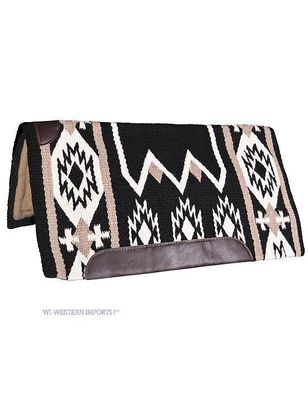 Western Pad Dakota black-cream, Oberseite 100% Wolle, Unterseite Woll-Fleece