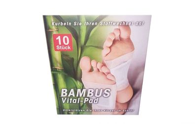 10 Stück - Bambus Vital Pad - Fußpflaster Fußpads zur Entgiftung und Reinigung