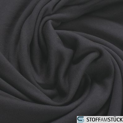 0,5 Meter Baumwolle Single Jersey angeraut dunkelgrau Sweatshirt weich dehnbar