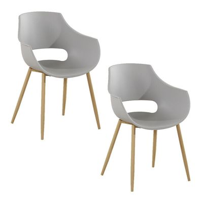 2er Stuhl Set Küche Esszimmer Stuhlbeine Holzbeine Robust Grau Schwarz Weiß