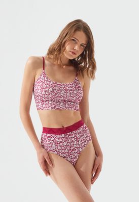 Hoch-Taille Laserschnitt Nahtlos Bikini Panty: Gemustertes Design für Damen