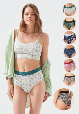Hoch-Taille Laserschnitt Nahtlos Bikini Panty: Gemustertes Design