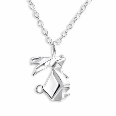 Origami Hasen Halskette aus 925 Silber