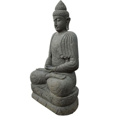 Basanit Skulptur Sitzender Buddha Morena