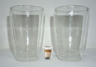 2 Latte Macchiato GlasTassen aus hochwertigem und doppelwandigem Borosilikatglas