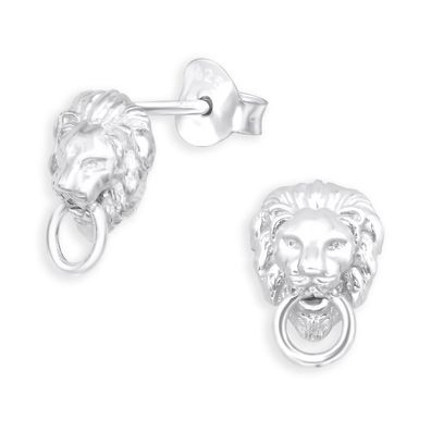 Löwen Tür Klopfer Ohrringe aus 925 Silber