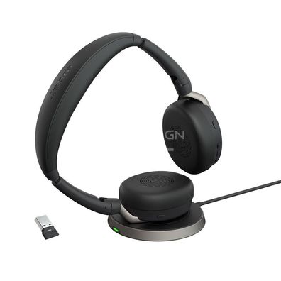 Jabra Evolve2 65 Flex Link380a UC Stereo with Charging Stand