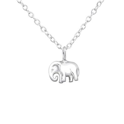 Asiatische Elefanten Halskette aus 925 Silber