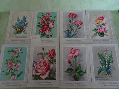 alte Postkarte AK Haco Germany Blumen zum Muttertag - Sets