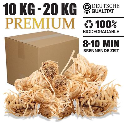 Premium Kaminanzünder 10 15 20 KG Holzwolle Bioanzünder Feueranzünder eko