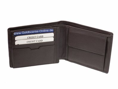 GO Geldbörse mit RFID Schutz Braun Geldbeutel Leder Querformat Portemonnaie