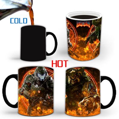 Film Doom Thermoeffekt Tasse Ceramic Kaffee Tee Milch Becher Zaubertasse