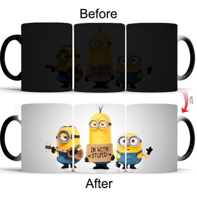 Komisch Minions Thermoeffekt Tasse Ceramic Kaffee Tee Milch Becher Magische Mug