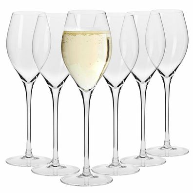 Krosno Gläser für Champagne Prosecco Sektflöte | Set 6 | 240 ml | Spülmaschine