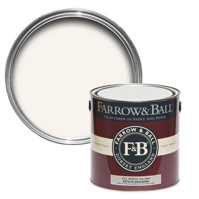 Farrow & Ball , Estate Emulsion, Matte Wandfarbe, All White / 2005, in 3 Größen