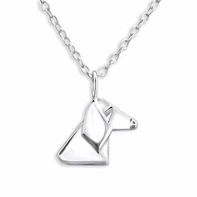 Origami Hunde Halskette aus 925 Silber
