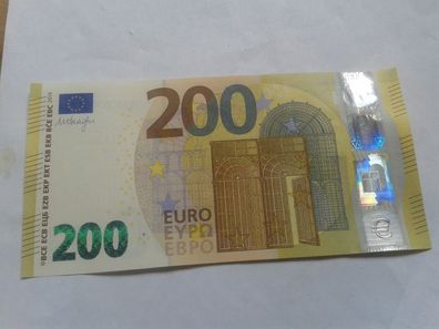 Banknote 200 euro 2019 Geldschein Mario Draghi EZB Note seltene U000 - Serie