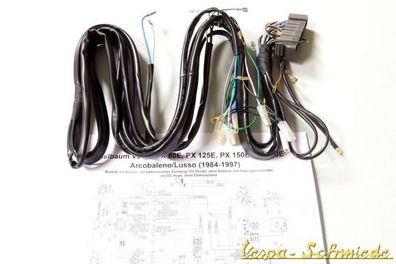VESPA Original GRABOR Kabelbaum - PX Lusso o. Batterie / mit Hupengleichrichter