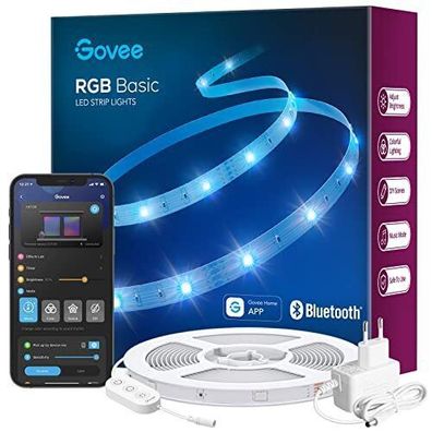 Govee LED Strip 10m Bluetooth RGB LED Streifen Farbwechsel, Musik Sync, 64 Szen.