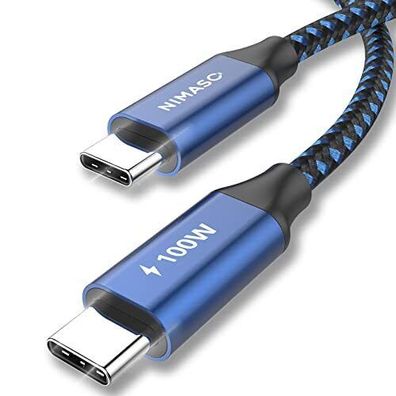 NIMASO USB C auf USB C Kabel, USB Typ C 100W 20V/5A PD Daten-, Schnell-Ladekabel