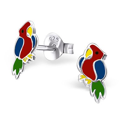 Papagei Ohrringe aus 925 Silber