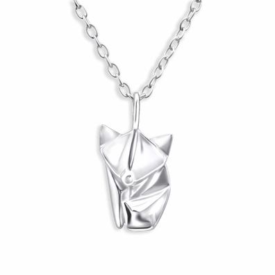Origami Fuchs Halskette aus 925 Silber