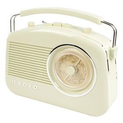 NEDIS Tragbares Retro Design Nostalgie AM FM Radio 60`s Kofferradio beige