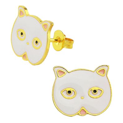 Katzen Ohrringe vergoldet