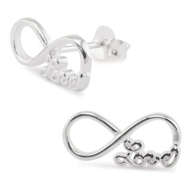 Unendlichkeitszeichen Love Ohrringe aus 925 Silber