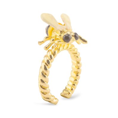 Bienen Ring vergoldet