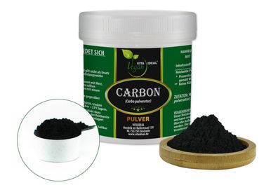 VITA IDEAL Vegan® Carbon Pulver (Carbo pulveratur) Tagesportion 800mg- Holzkohle