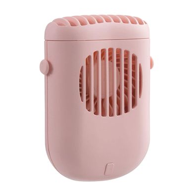 USB wiederaufladbarer tragbarer Halsventilator (Rosa)