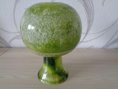 Vase, Pokal - grün, viele Luftblasen, selten, Reiseandenken Sowjetunion-Sotschi