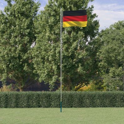 vidaXL Flagge Deutschlands mit Mast 6,23 m Aluminium