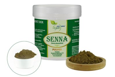 VITA IDEAL Vegan® Senna Pulver - alexandrina Sennesblätter - Tagesportion 600mg