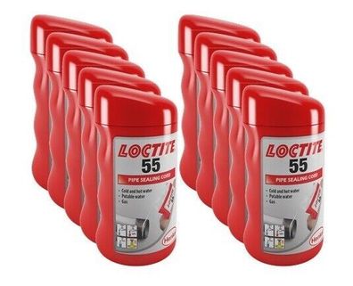 10x Henkel Loctite 55 160m-Gewindedichtfaden, IDH: 2056936; DVGW/ KTW-Freigabe