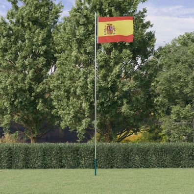 vidaXL Flagge Spaniens mit Mast 6,23 m Aluminium