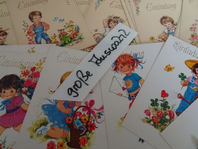 alte Gisela Postkarte AK Lang Color JLM West Germany Einladung Kinder