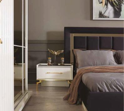 Weiß Design Nachttisch Konsole Beistelltische Schlafzimmer Holz Luxus Konsolen