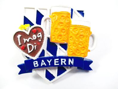 Bayern Magnet Poly Bier Wappen I MOG DI Germany Souvenir Bavaria