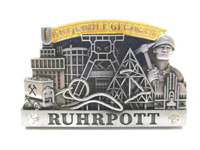 Ruhrpott Magnet Metall Lore Förderturm Zeche Bergmann Souvenir Germany (106)