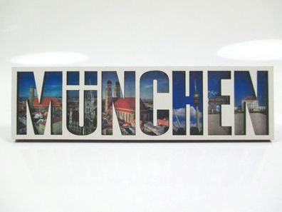 München Premium Magnet XL 14 cm Holz Souvenir Marienplatz Frauenkirche Rathaus