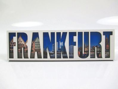 Frankfurt Premium Magnet XL 14 cm Holz Souvenir Römer Skyline Paulskirche