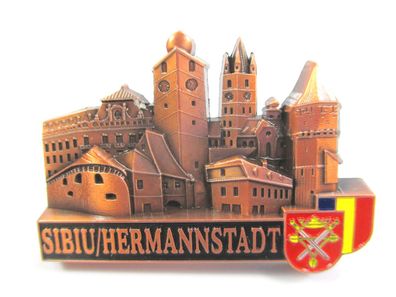 Sibiu Rumänien Hermannstadt Metall Magnet Souvenir Siebenbürgen (r bro)