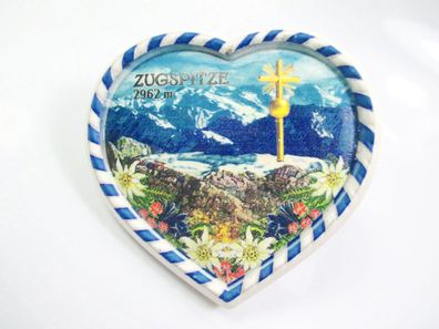 Zugspitze Gipfelkreuz Alpen Berg Germany Bayern Poly Magnet Souvenir Edelweiss